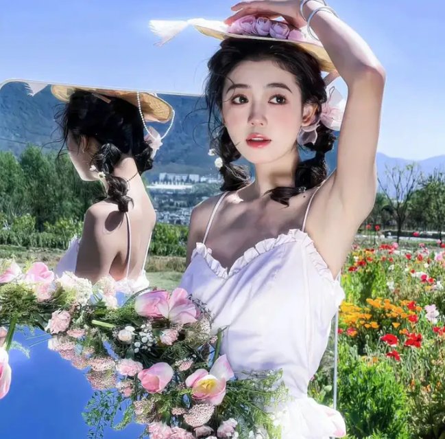 穿白丝绸的女人